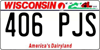 WI license plate 406PJS