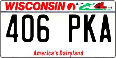 WI license plate 406PKA