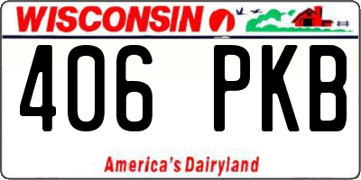 WI license plate 406PKB
