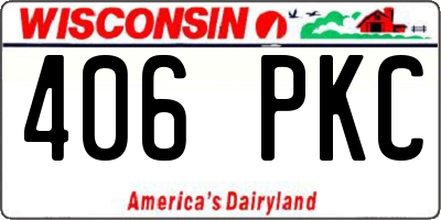 WI license plate 406PKC