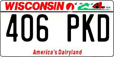 WI license plate 406PKD