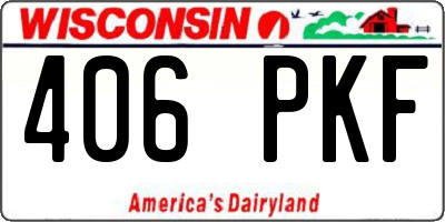 WI license plate 406PKF