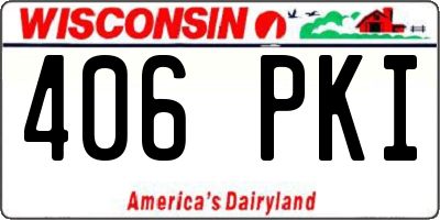 WI license plate 406PKI