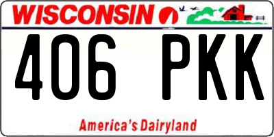 WI license plate 406PKK