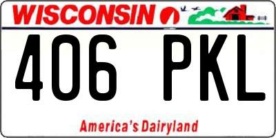 WI license plate 406PKL