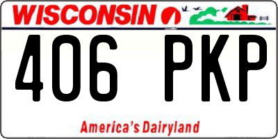 WI license plate 406PKP