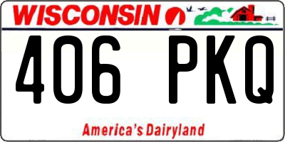 WI license plate 406PKQ