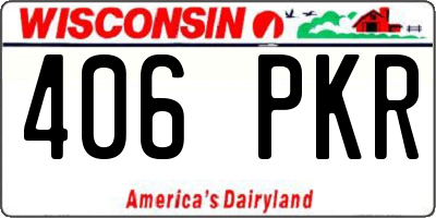 WI license plate 406PKR