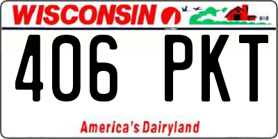 WI license plate 406PKT