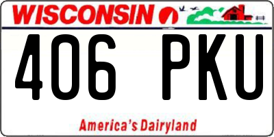 WI license plate 406PKU