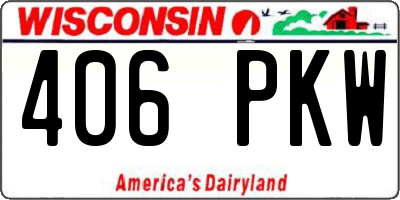 WI license plate 406PKW