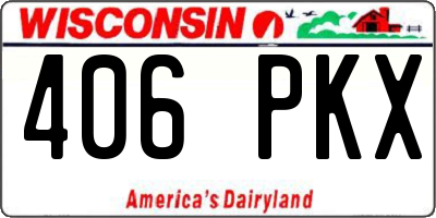 WI license plate 406PKX