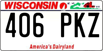 WI license plate 406PKZ