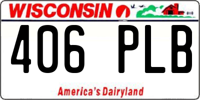 WI license plate 406PLB