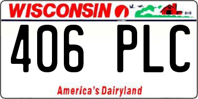 WI license plate 406PLC