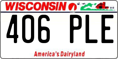 WI license plate 406PLE
