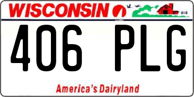 WI license plate 406PLG