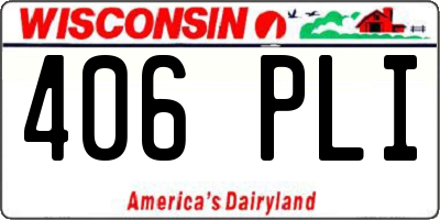 WI license plate 406PLI