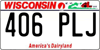 WI license plate 406PLJ