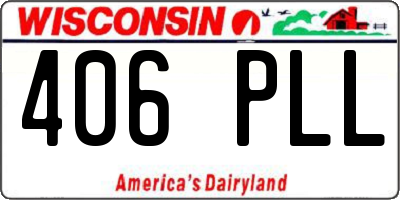 WI license plate 406PLL