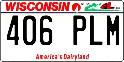 WI license plate 406PLM