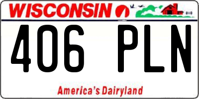 WI license plate 406PLN