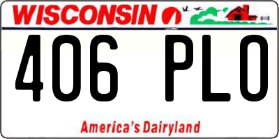 WI license plate 406PLO