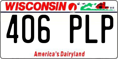 WI license plate 406PLP
