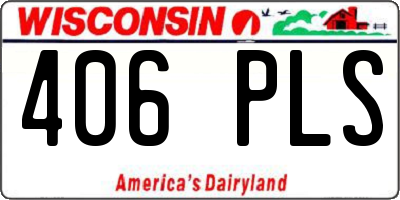 WI license plate 406PLS