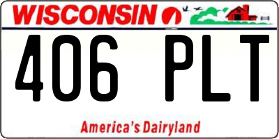 WI license plate 406PLT