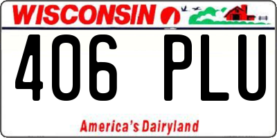 WI license plate 406PLU