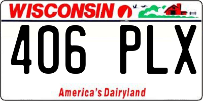 WI license plate 406PLX
