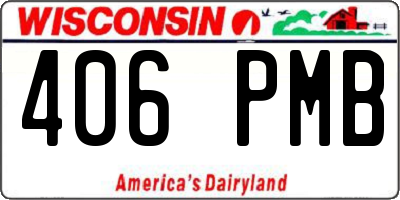 WI license plate 406PMB