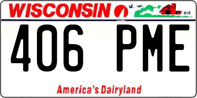 WI license plate 406PME