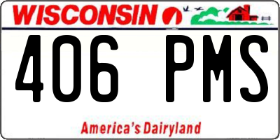 WI license plate 406PMS