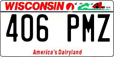 WI license plate 406PMZ