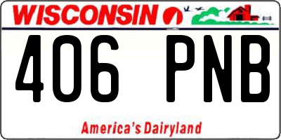 WI license plate 406PNB