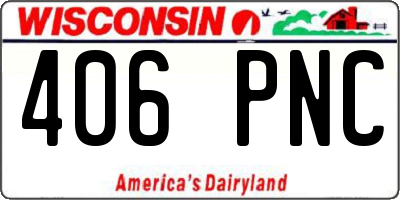 WI license plate 406PNC