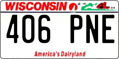 WI license plate 406PNE