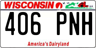 WI license plate 406PNH
