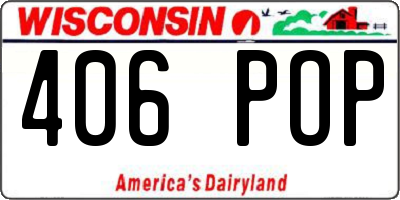 WI license plate 406POP