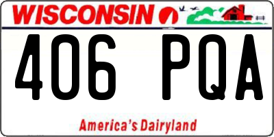 WI license plate 406PQA