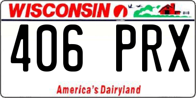 WI license plate 406PRX