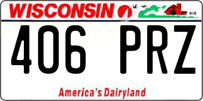 WI license plate 406PRZ
