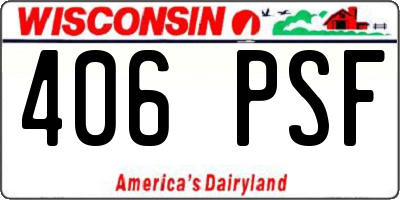 WI license plate 406PSF