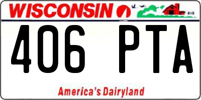 WI license plate 406PTA