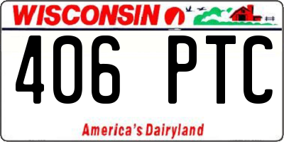 WI license plate 406PTC