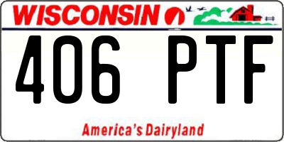WI license plate 406PTF