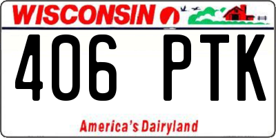 WI license plate 406PTK