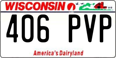 WI license plate 406PVP